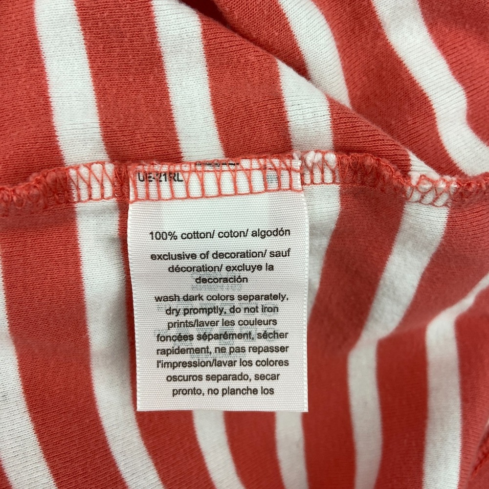 Tommy Hilfiger T Shirt Womens Medium Red White Striped Logo Split Neck Cotton - Picture 3 of 6